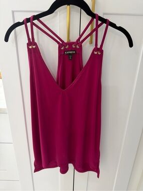 Express Magenta Double-Strap V-Neck Camisole